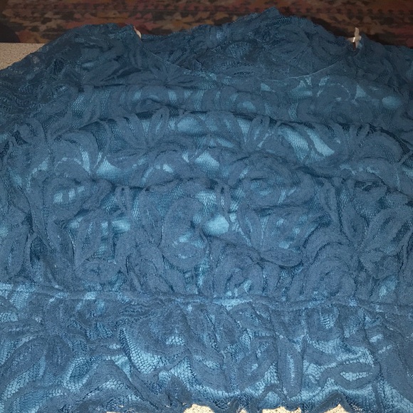 NWT Teal FLORAL lace dress in size 3X - Picture 6 of 11